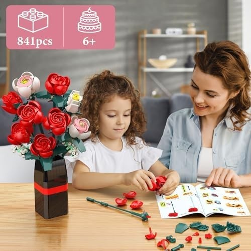 Lego Flowers Bouquet Building Set, Creative Artificial Wildflowers Botanical