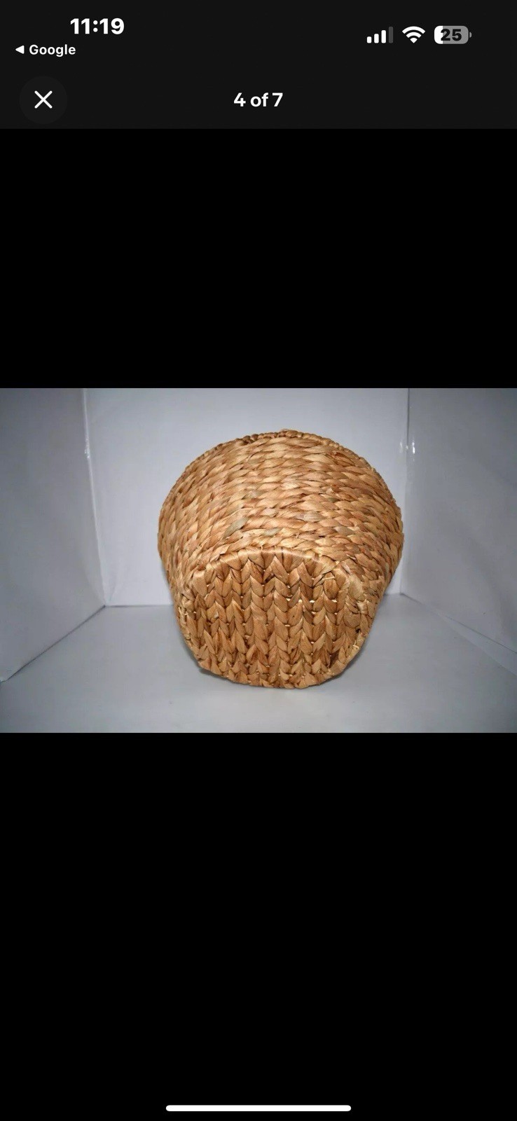 X2 UNIQUE N CADDY WOVEN BASKET WOOD HANDLE FARMHOUSE PICNIC