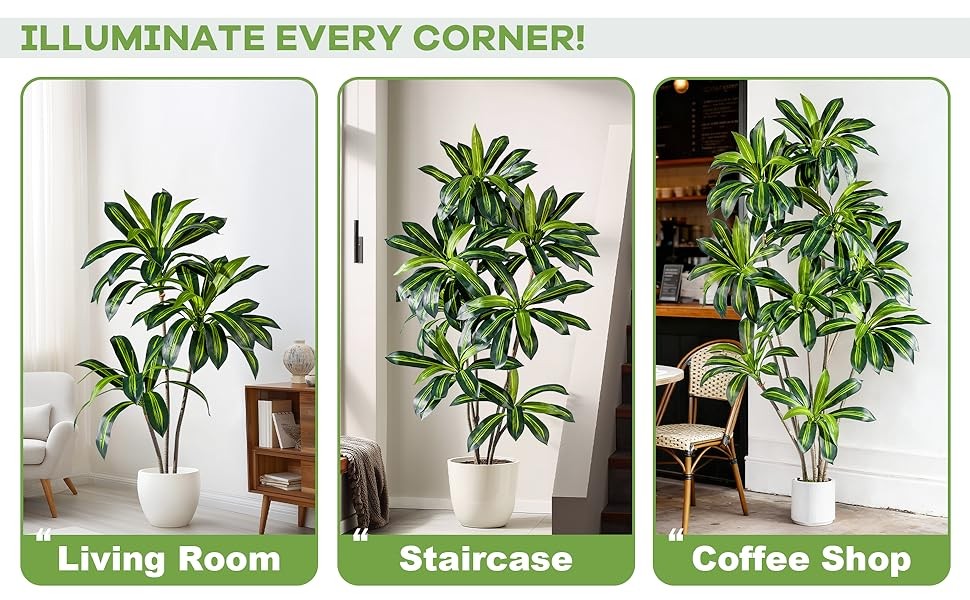 Erimda Artificial Fiddle Leaf Fig Tree 7ft with White Planter Realistic Fiddle