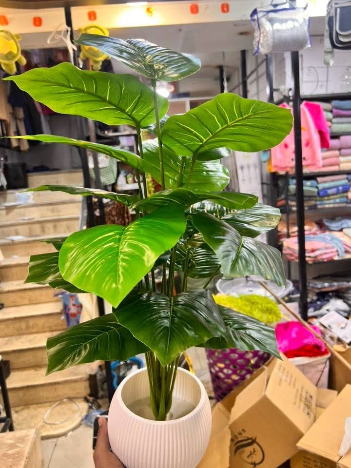 Large Artificial Plant Fake Monstera Philodendron Tree Faux Greenery PottedDecor