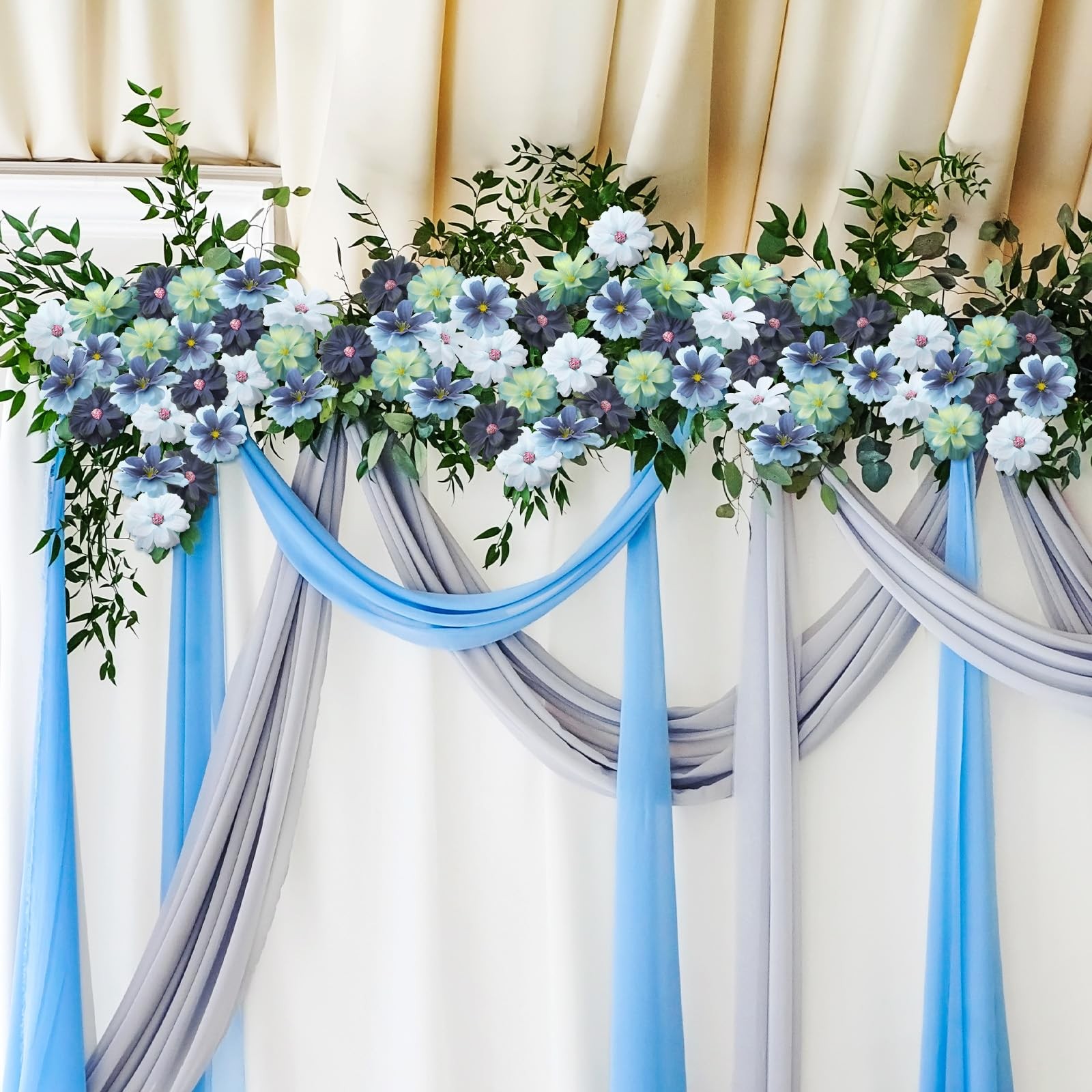 Blue Mini Artificial Flowers for Crafts, 120 PCS for DIY Wreath, Bouquets