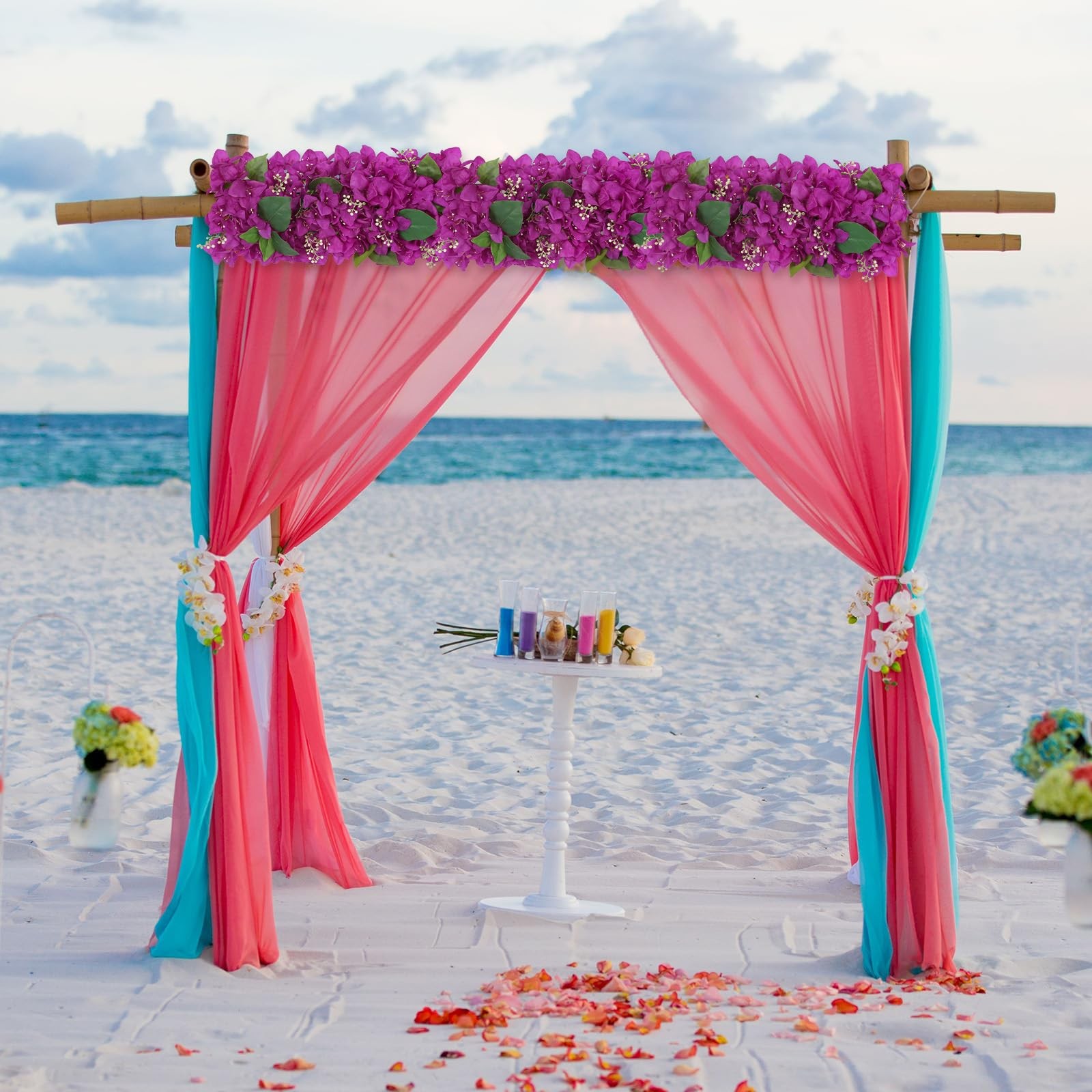 2PCS Wedding Arch Flowers 20.47in Purple Bougainvillea Artificial Flower Row …