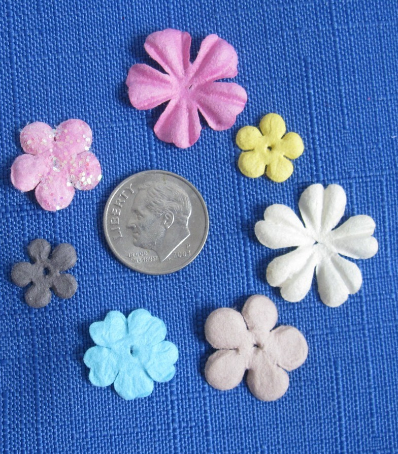 #1 Lot-14 Bags Used Mulberry Paper Flower Petals .5″-1″ Multiple Colors Sizes