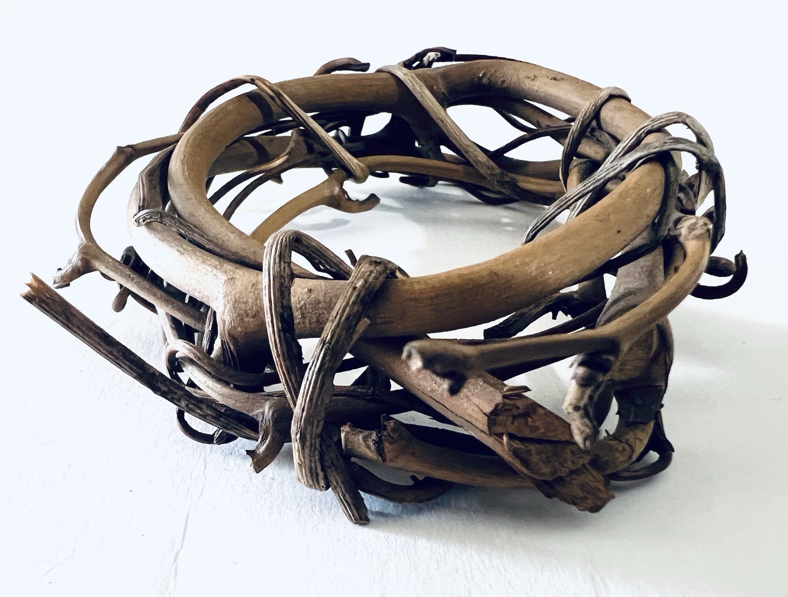 Rustic Natural Grapevine Wreath Ring Mini Vine Twig Candle Farmhouse Decor 4”