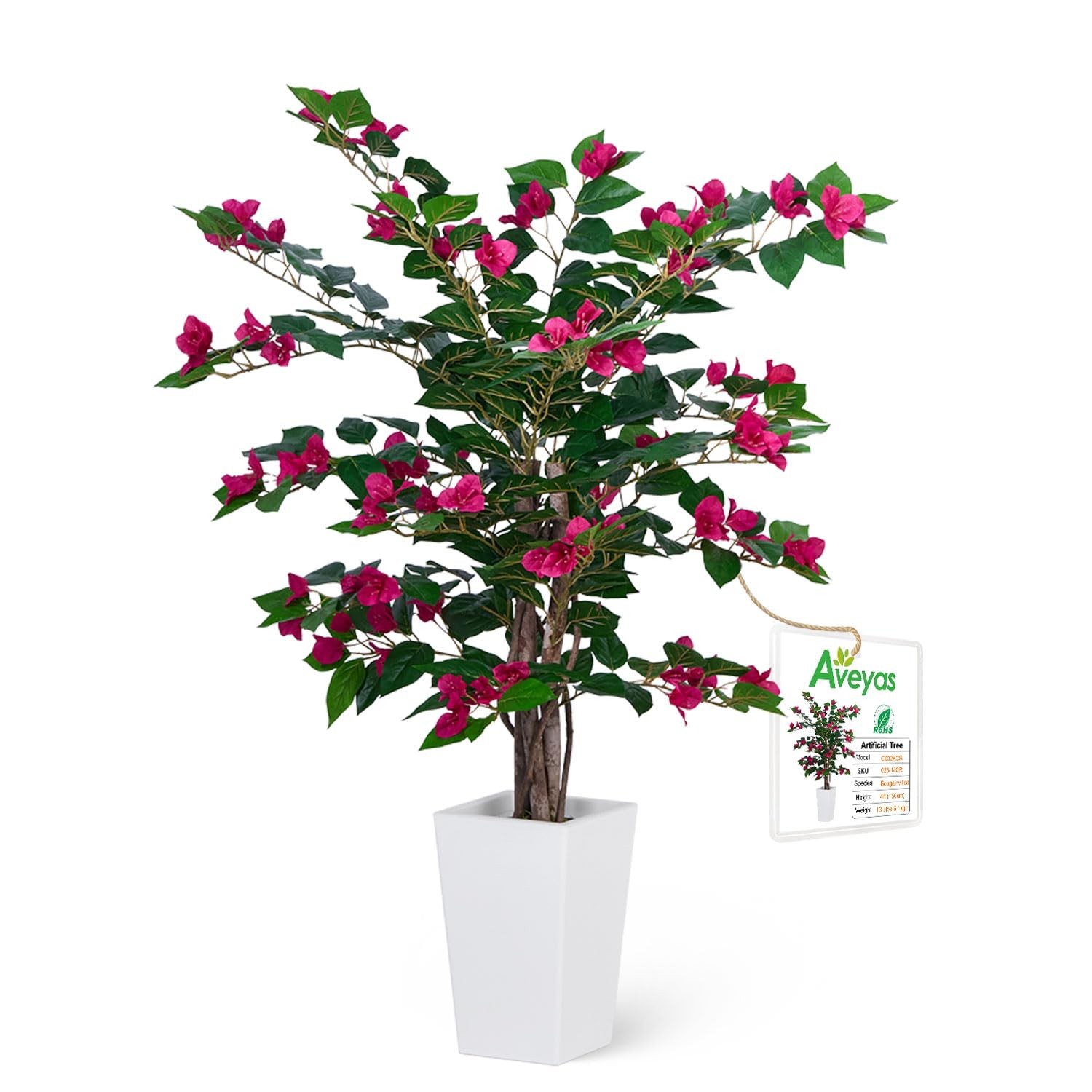 3ft Artificial Bougainvillea Tree with Flowers, 3 Feet Faux Floor Plant Fake …