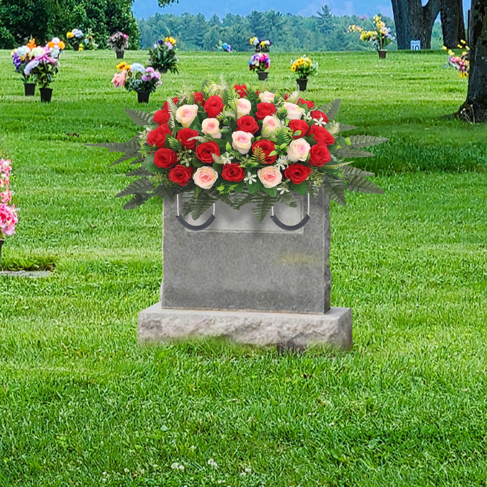 Artificial Cemetery Flower Saddles Cemetery Flowers for Grave Memorial Grave …