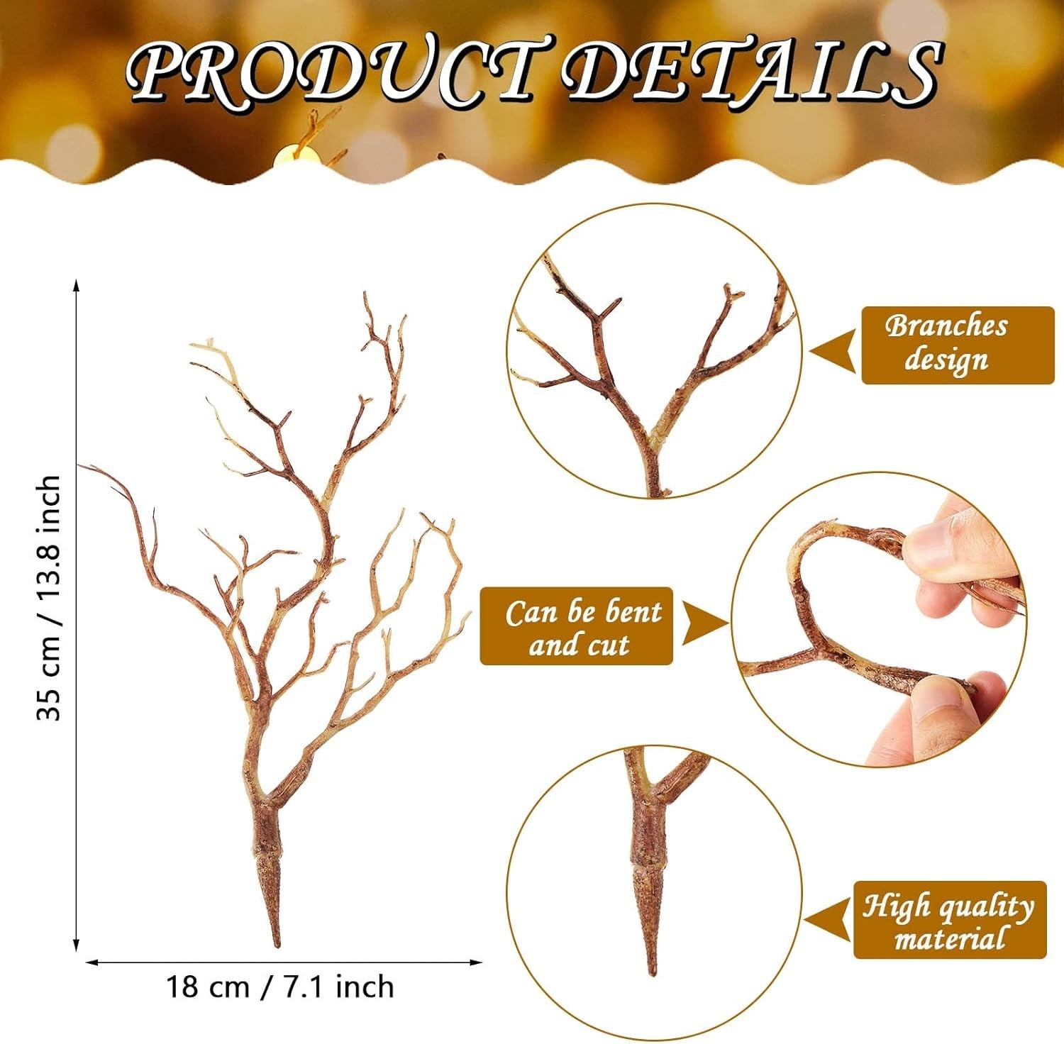 8 ramas de árbol secas, ramas de asta artificiales de manzanita, ramas de árbol