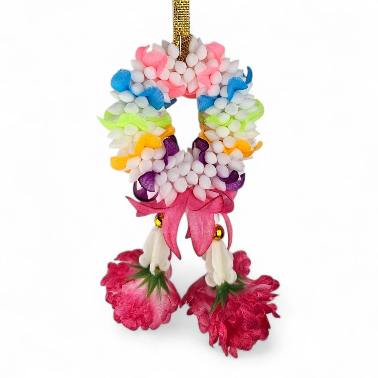 Artificial Flower Garland Car Hanging Mini 6cm Floral Decor Lucky Charm