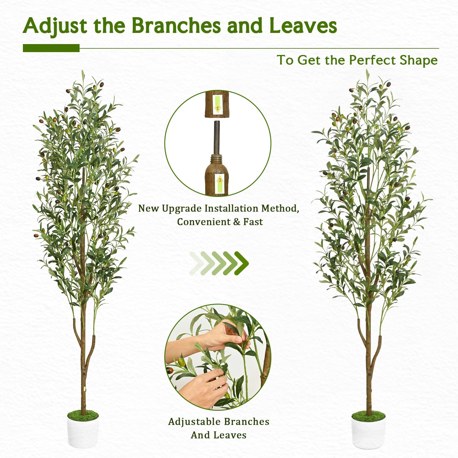 Artificial Olive Tree, 6FT Tall Faux Olive Trees with Planter & Basket, Artif…