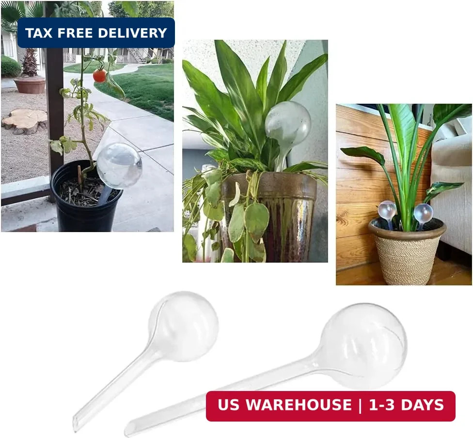 Irrmshr 10 Pack Clear Plant Watering Globes,Plastic Self Watering Bulbs for Indo