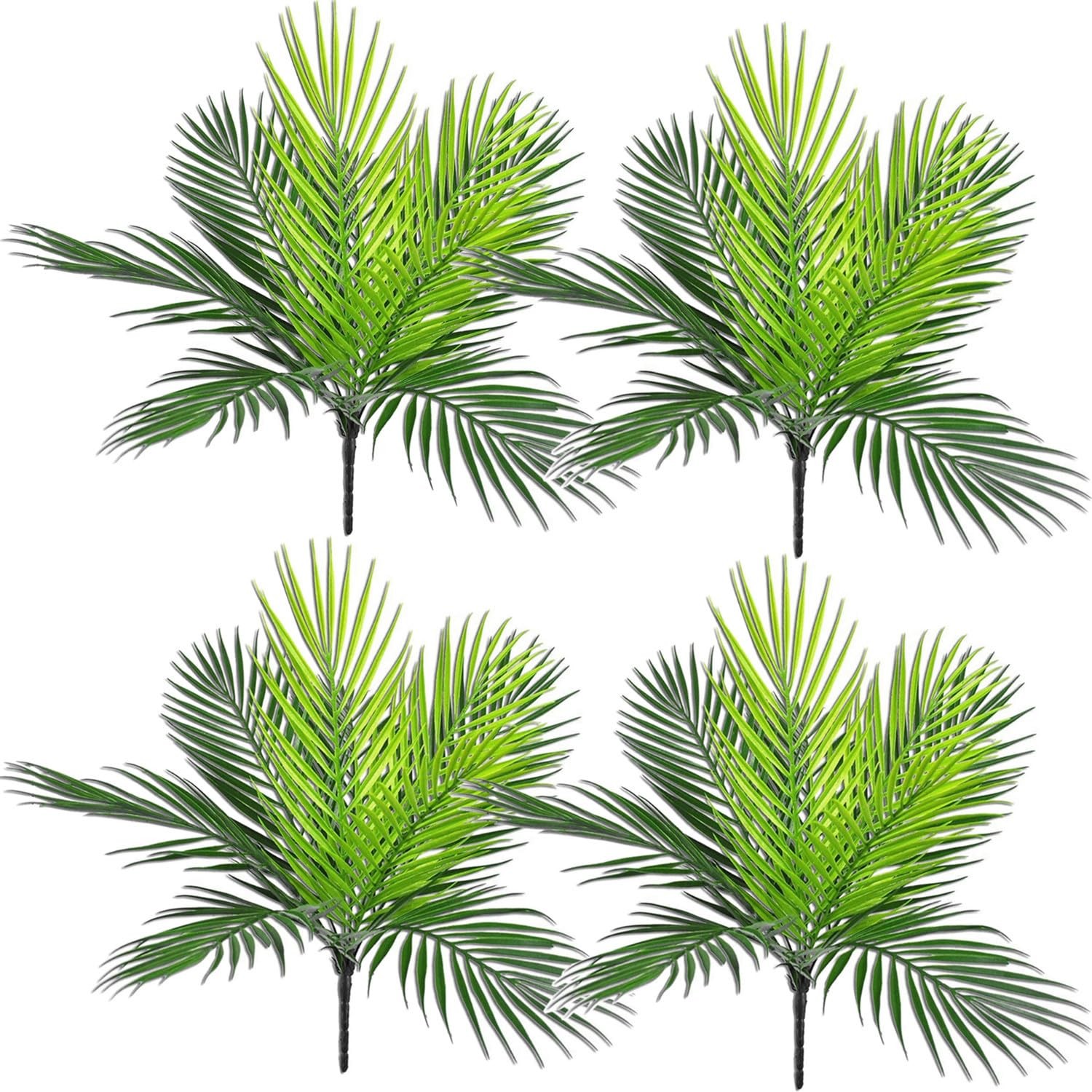 Artificial Palm Plants, Fake Tropical Palm Tree Shrubs Plastic Greenery Decor…