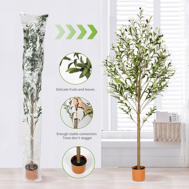 Realistic Olive Tree Artificial Plant Indoor Zero Maintenance Easy Setup New