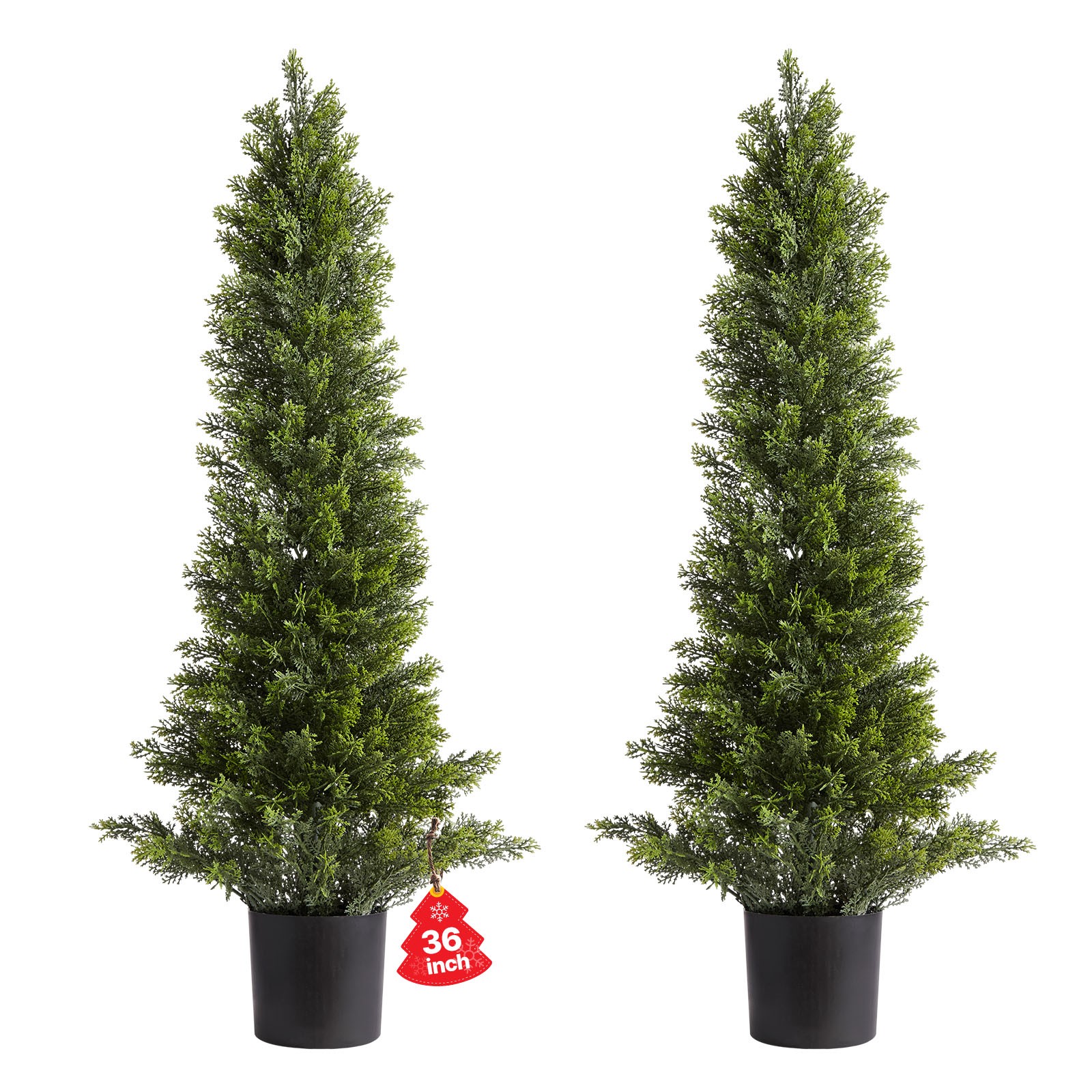 VEVOR Artificial Topiary Cedar Tree 36 Inch Faux Pine Plant Patio Backyard