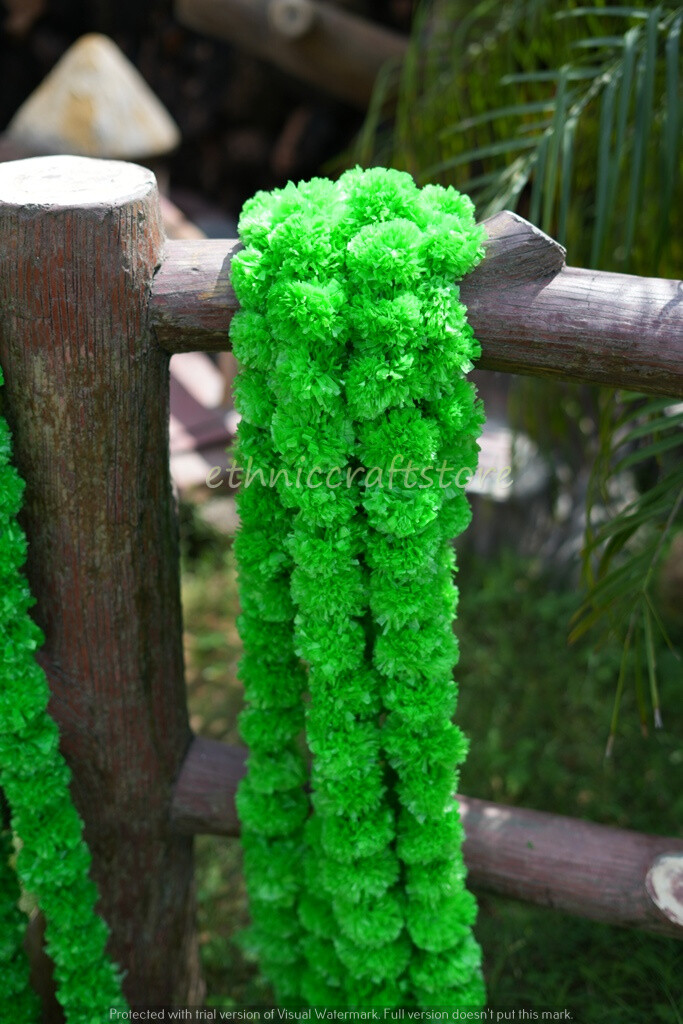 Diwali Indian Wedding Decoration 20 PCs Set Artificial Marigold Flower Garlands