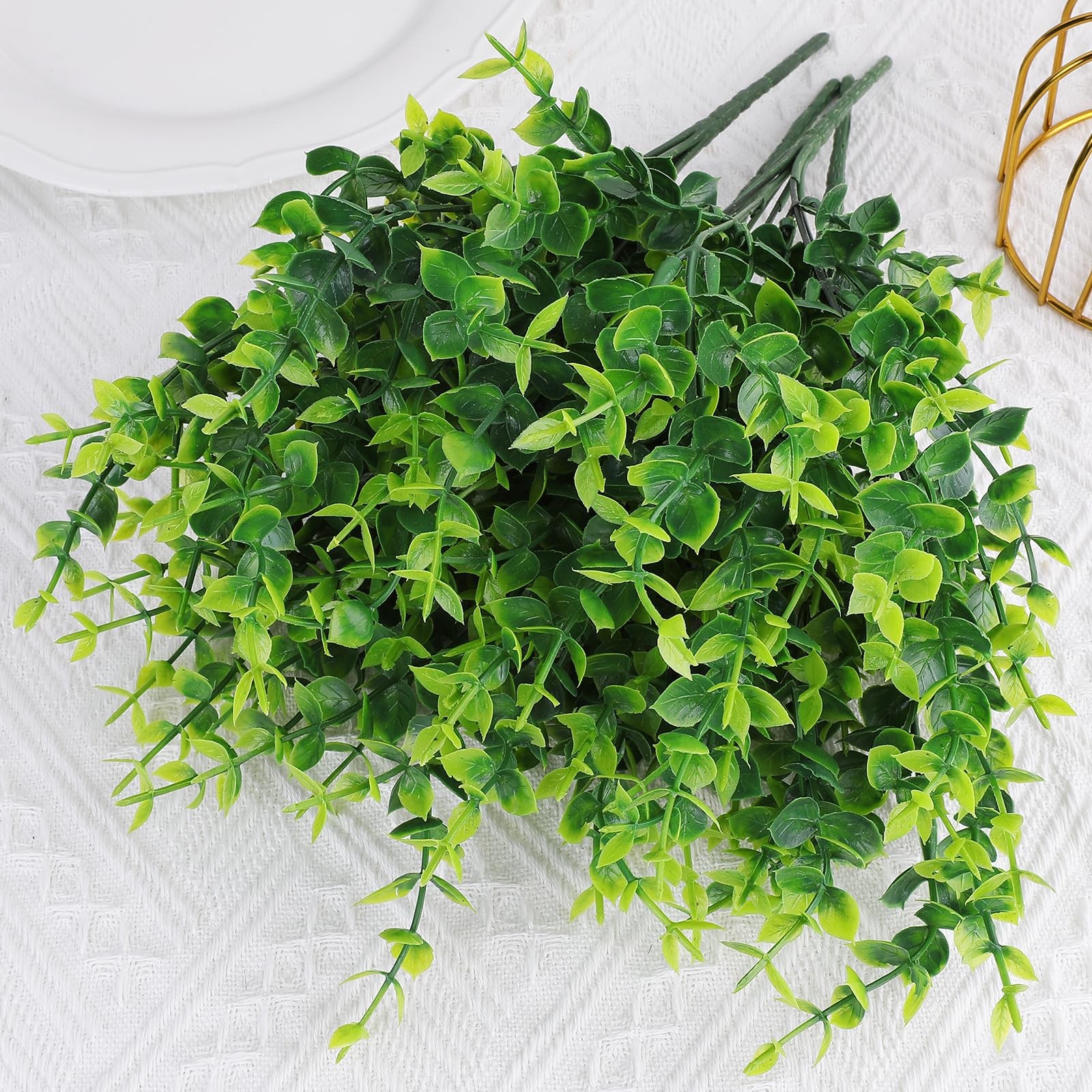 AGIRL 24 Bundles Fake Plants Greenery Stems,Artificial for Outdoor,No Fade Faux