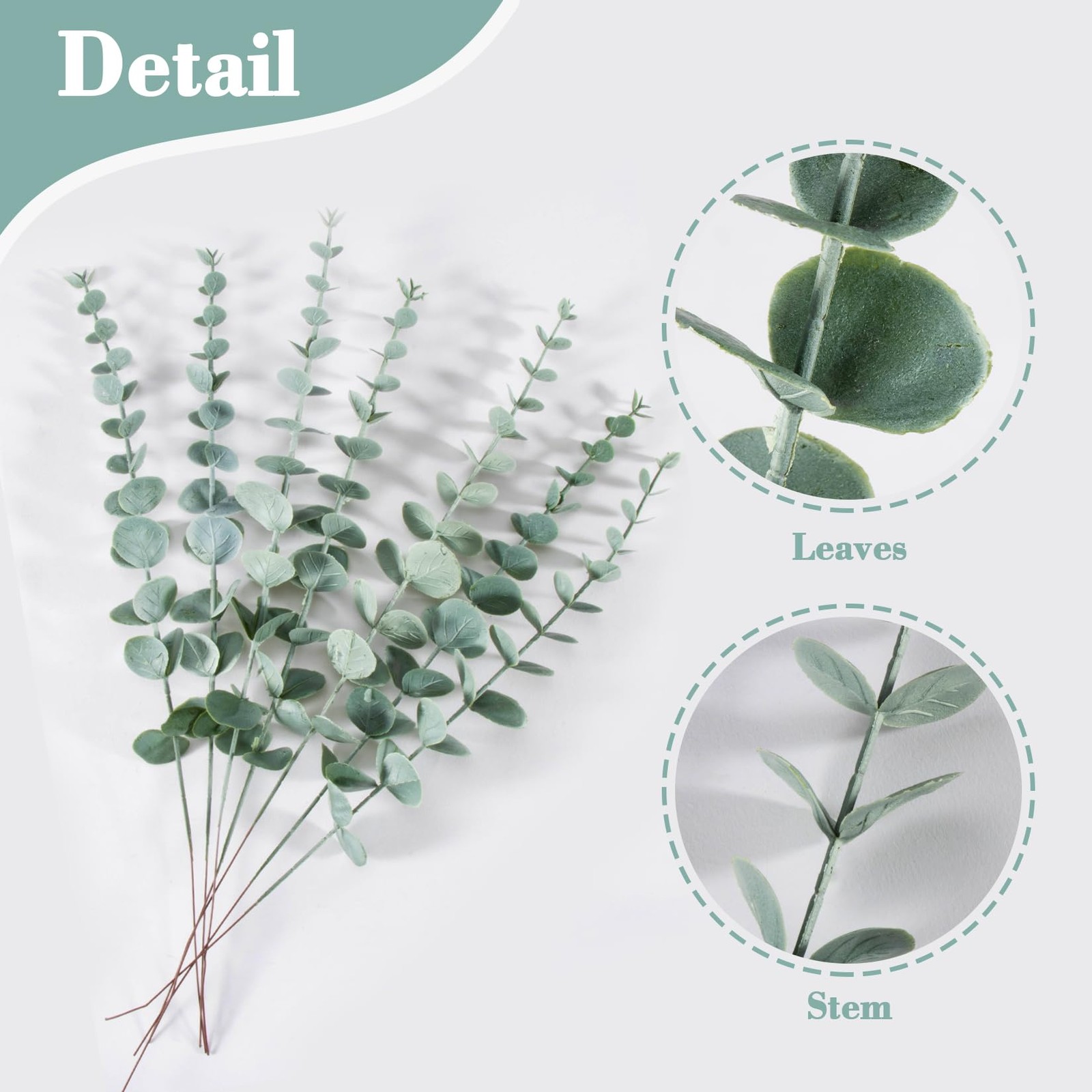 24 Pcs Artificial Eucalyptus Stems Fake Greenery Leaves for Floral Arrangements
