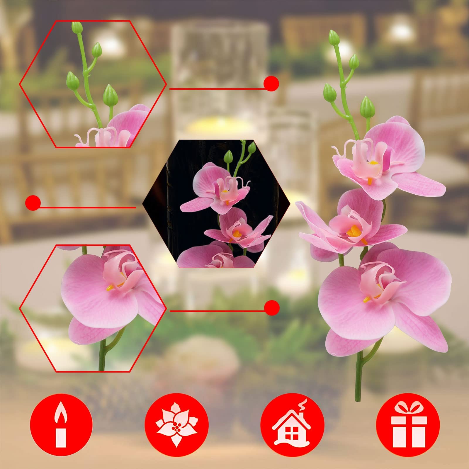 ARDUX (12 Pieces) Artificial Flowers for Floating Candles Mini Artificial Orc…