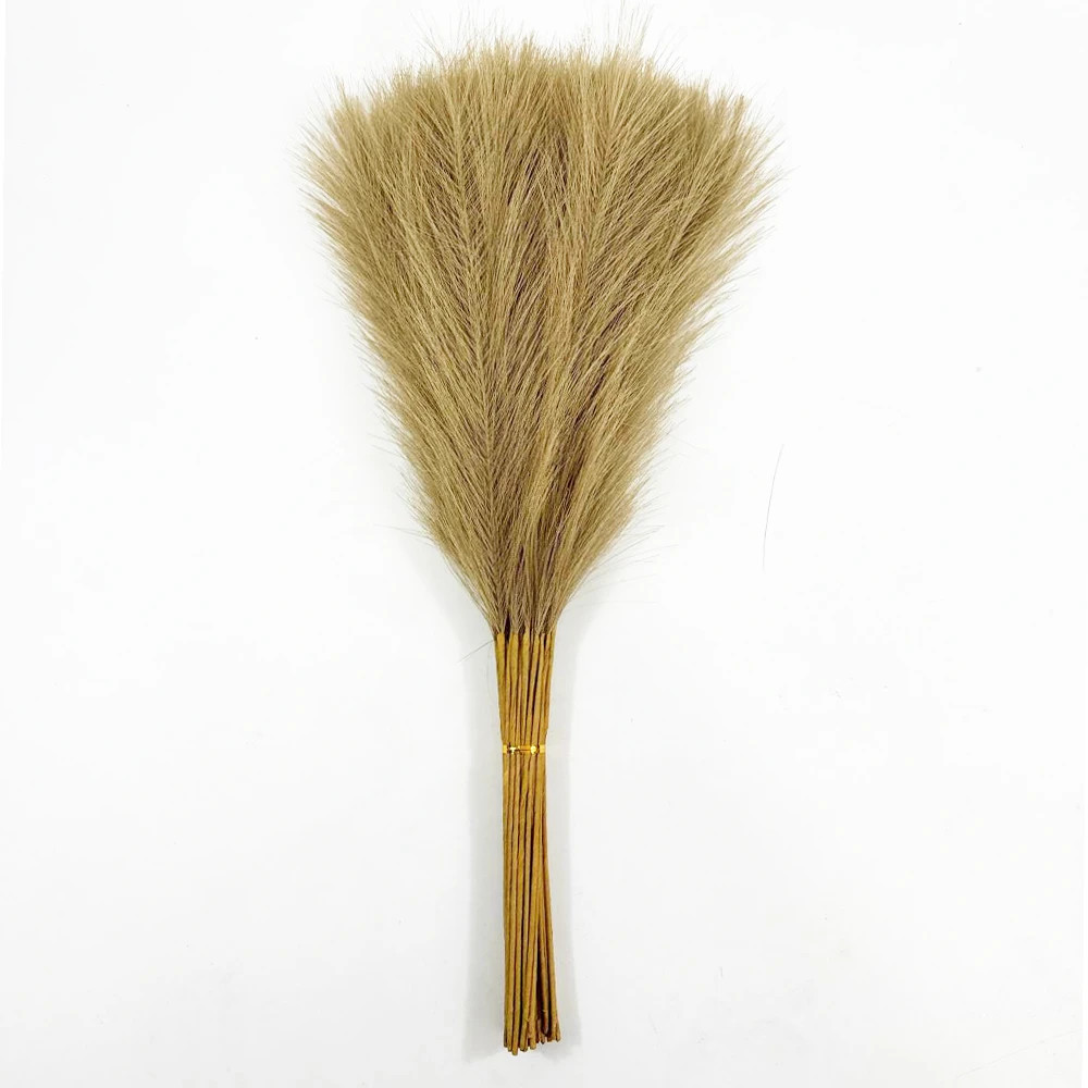 20PCS Artificial Faux Bulk Pampas Grass 55CM Boho Decor Flower Fake Plant Fluffy