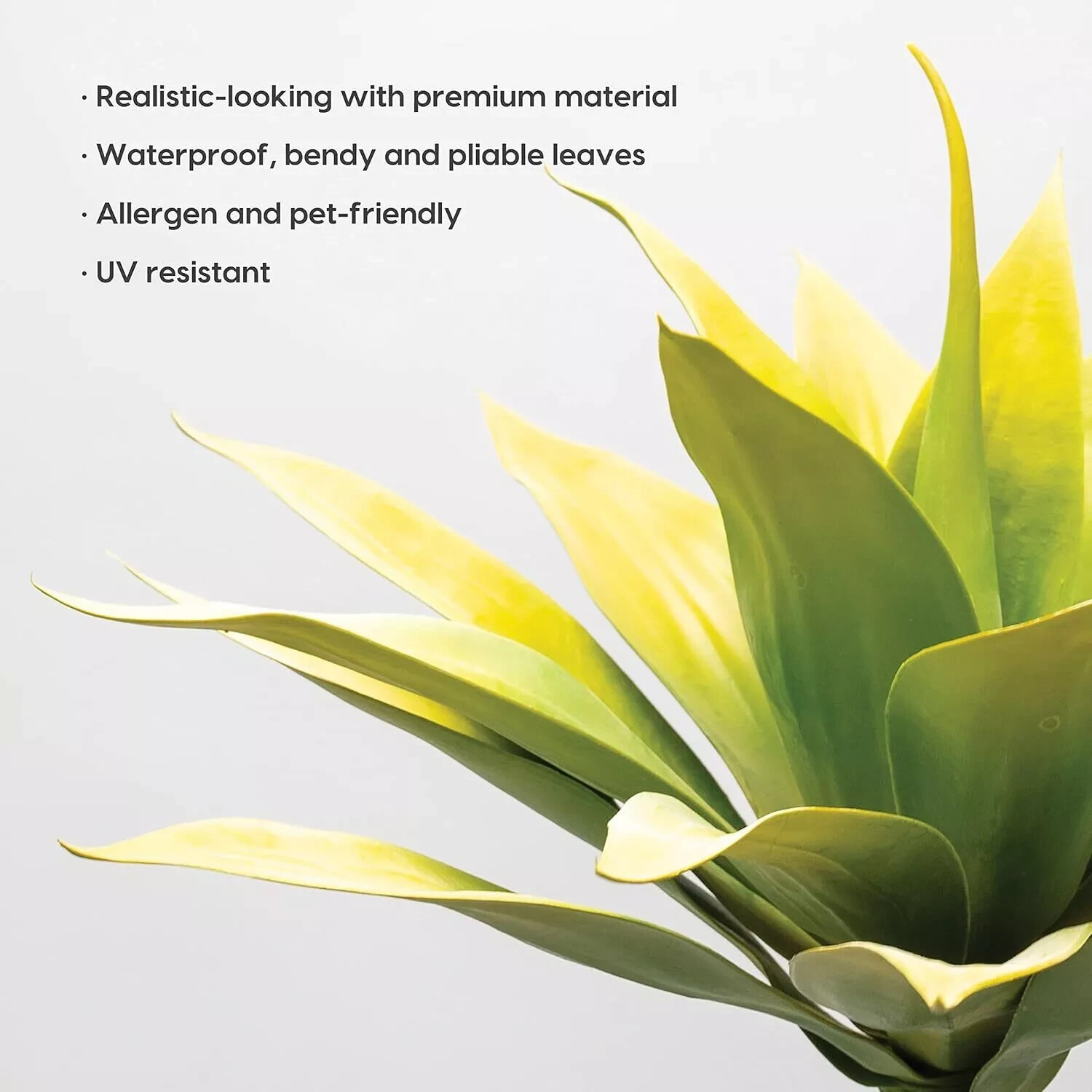 Set of 3 Fall Artificial Agave Fake Plant, Yellow Fake Agave Plant 22 inches