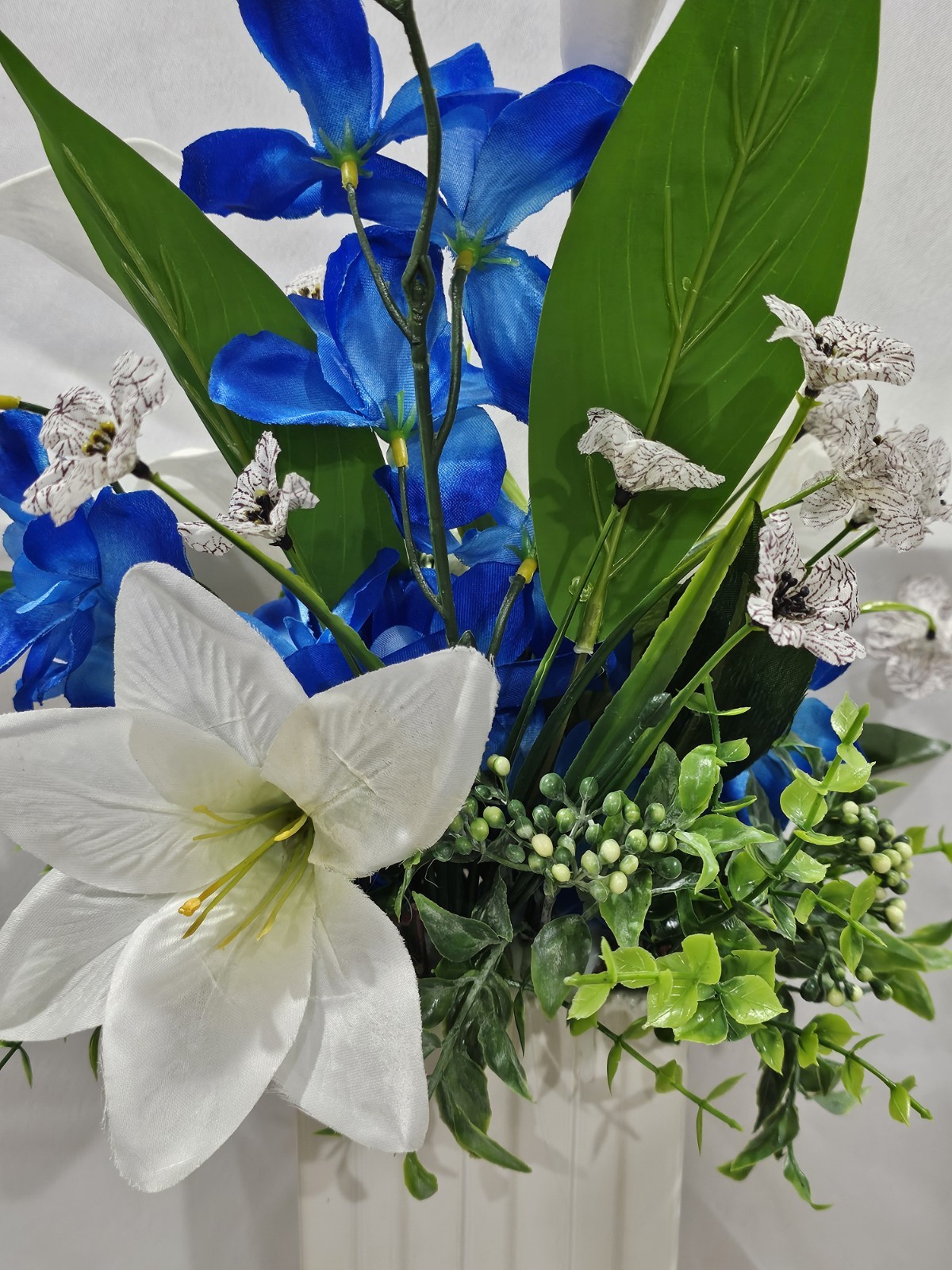 Blue floral accents Easter & Calla Lilies fpr Artificial Flower Arrangement