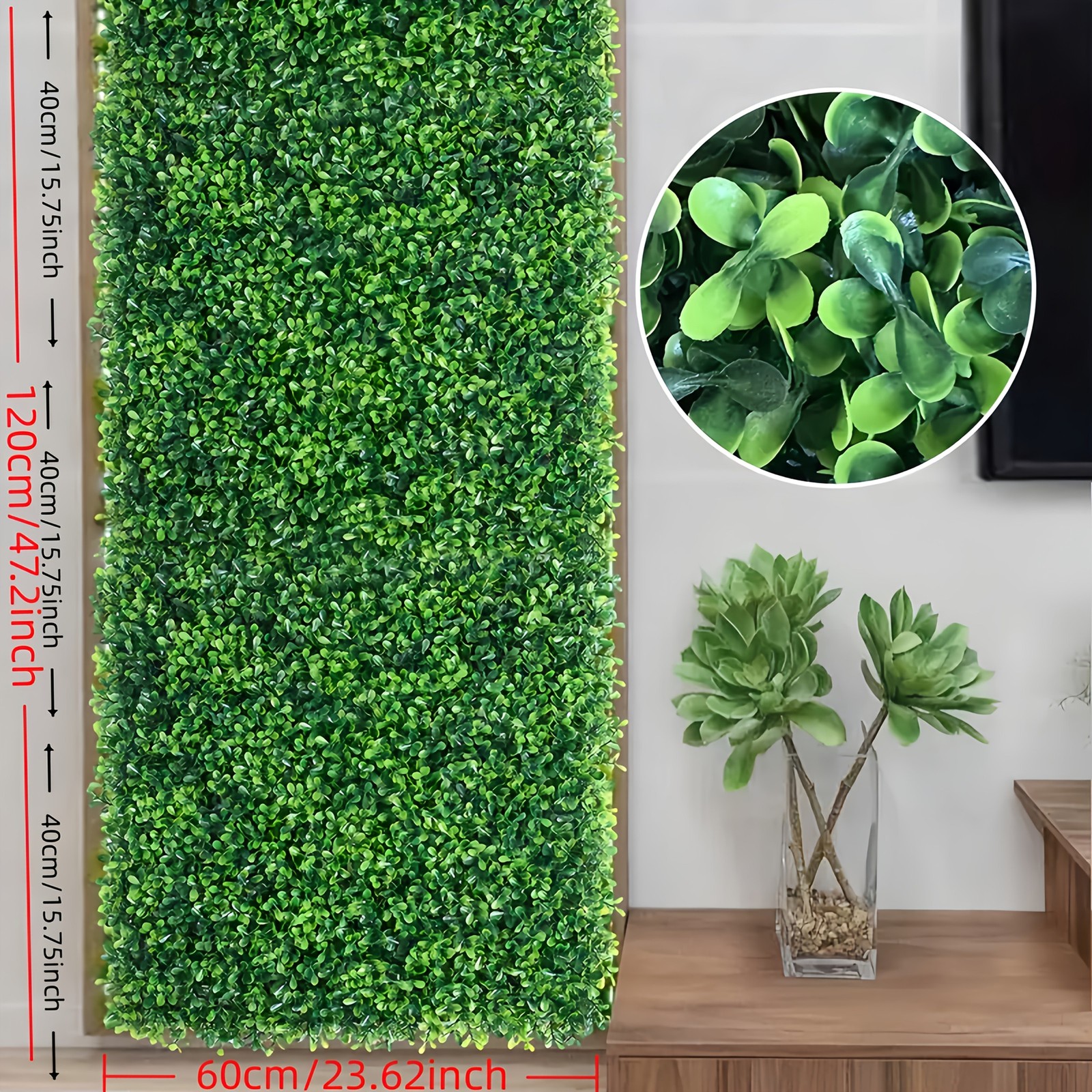 47.24″x23.62″ Faux Boxwood Panels 3Pcs Outdoor Garden Wall Decoration