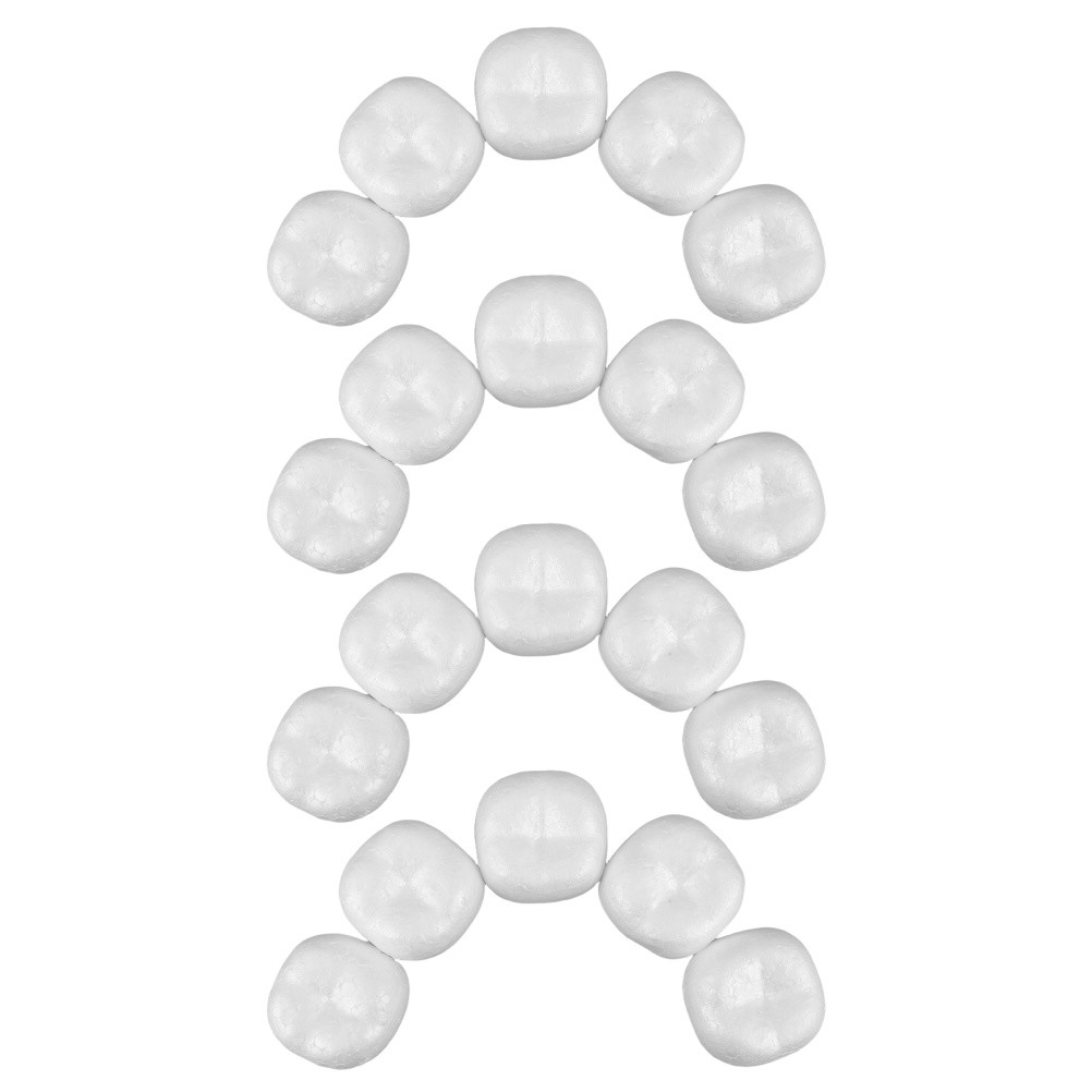 20pcs Persimmon Shaped Foam Model: White Balls for Crafts Artificial Fruit
