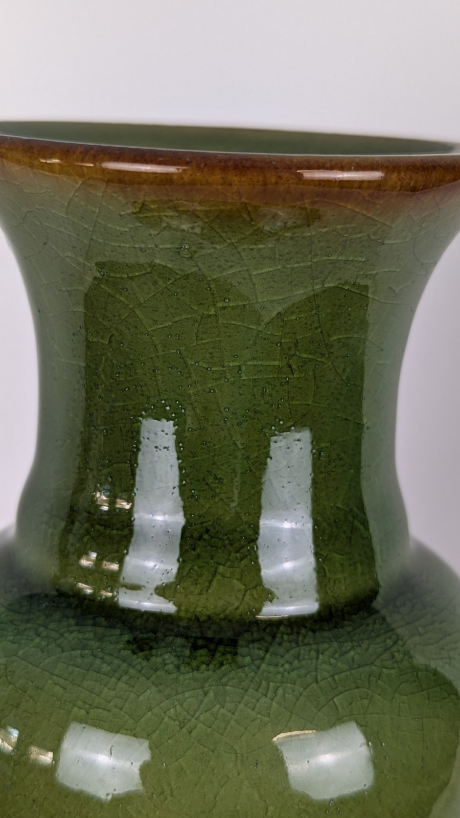 Ceramic Vase Green Glaze Vase Only