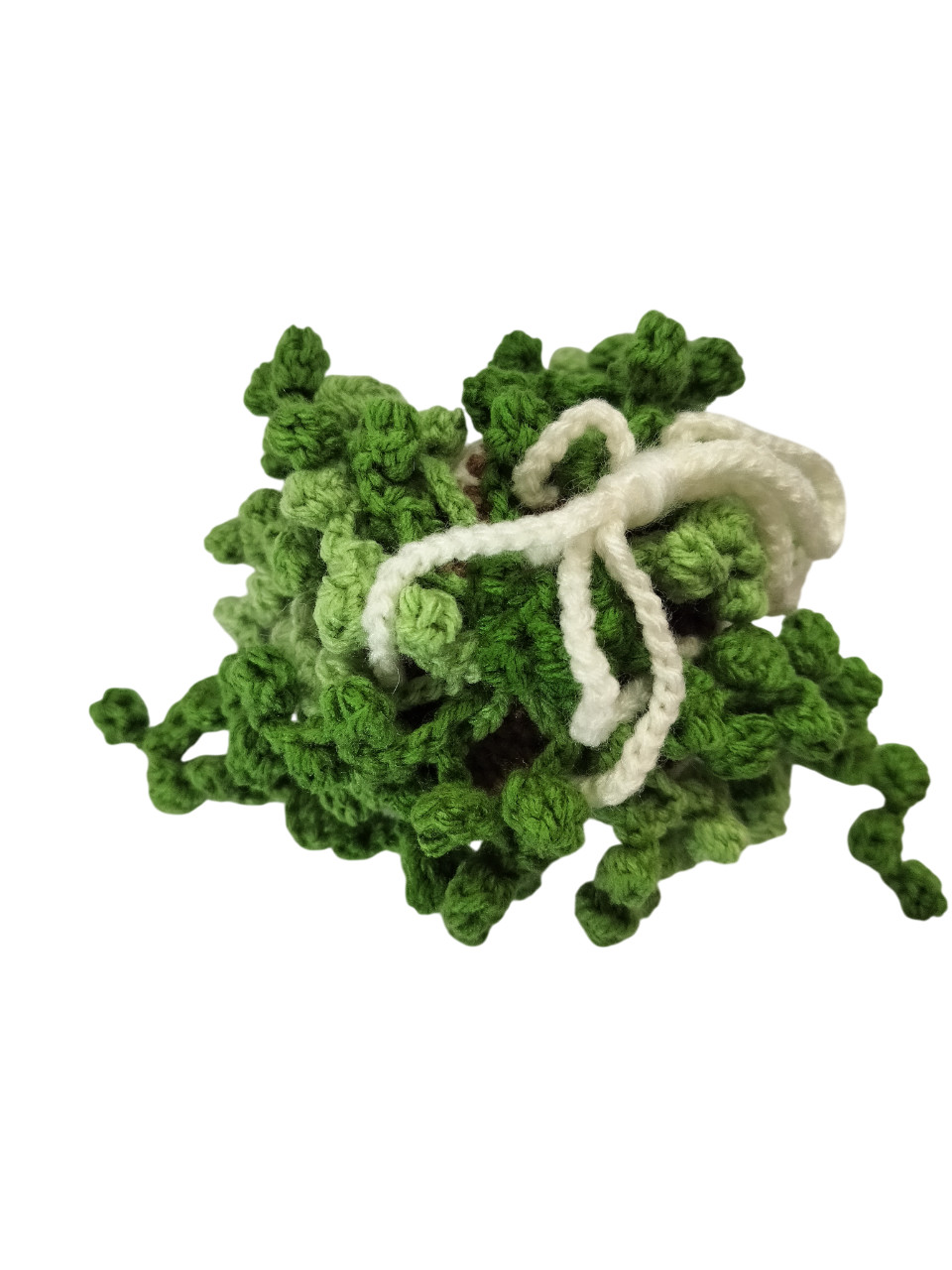 CROCHET HANGING PLANT Small White Pot Handmade New