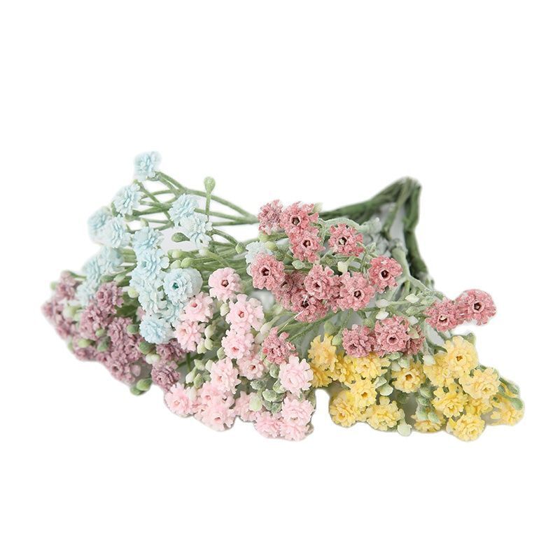Artificial Mini Rose Bouquet Flowers Wedding Decor Gypsophila Wreath Flower 6pcs