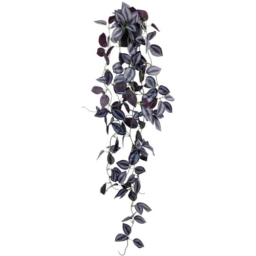 Small Fake Hanging Purple Leaf Plant Artificial Potted Plants 1Pack Eyebrow