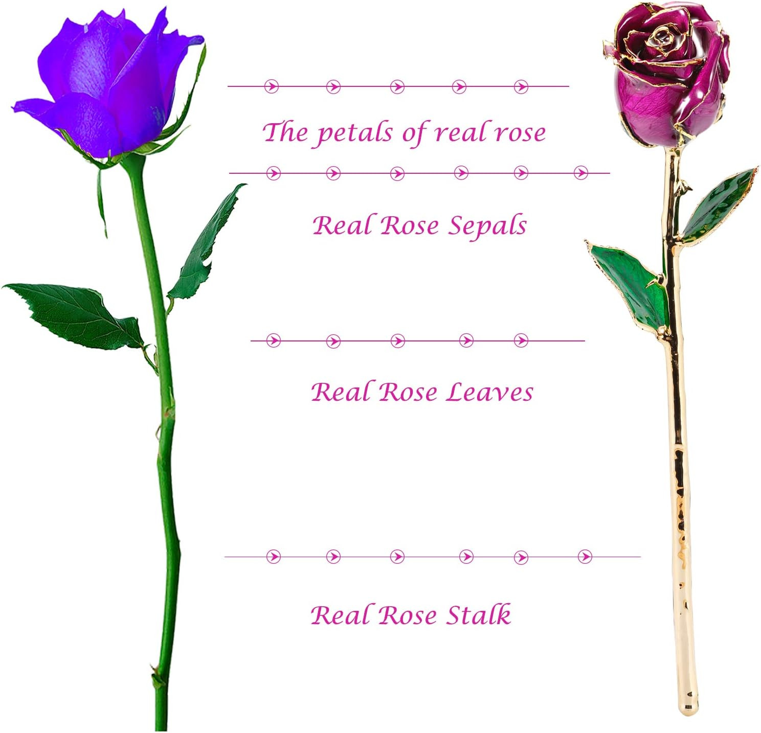 Gold Dipped Real Rose with Crystal Stand – Perfect Wedding Gift for Her