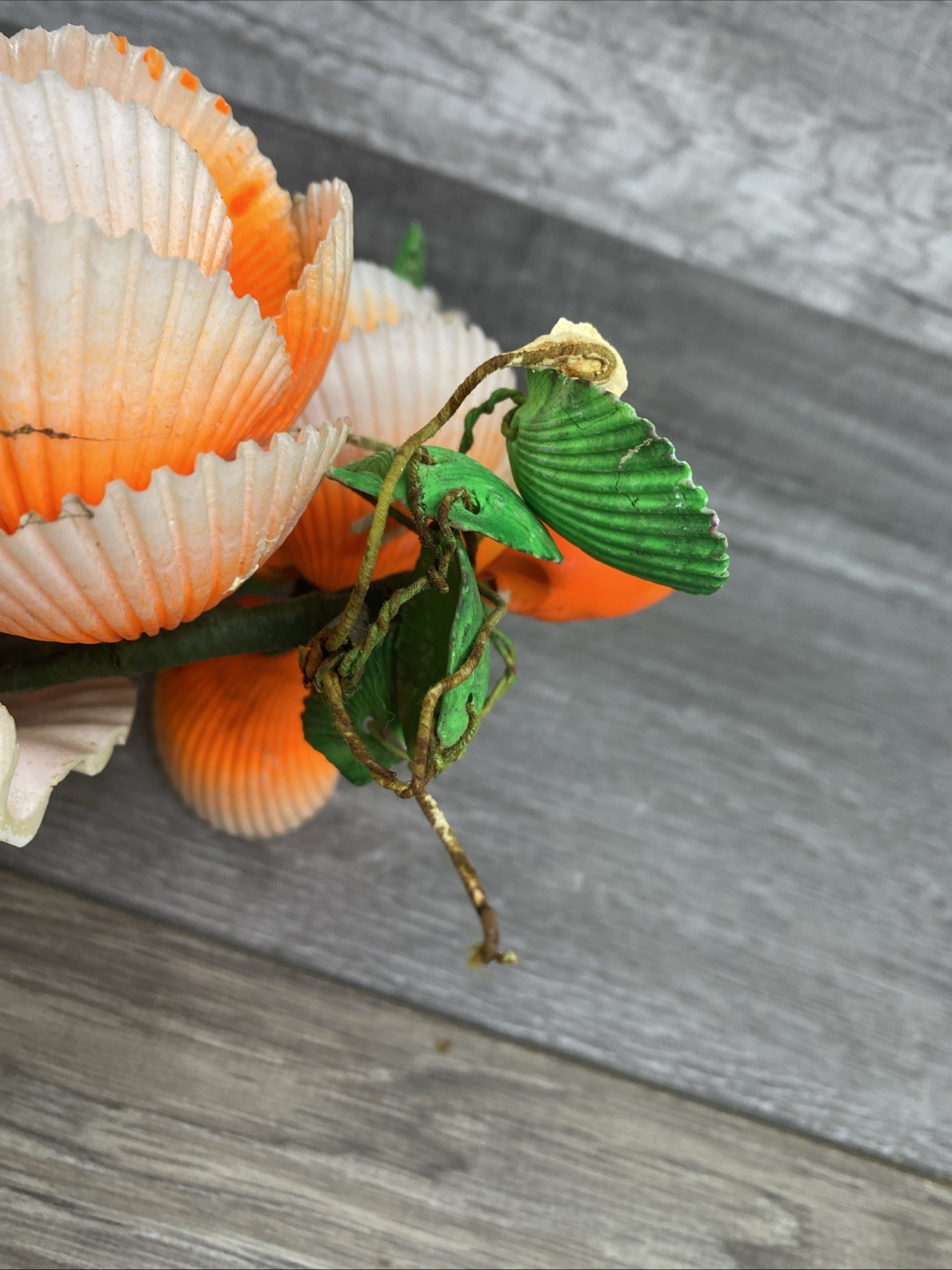 Vintage Seashells Kitschy Flower Bouquet Shell Floral Arrangement