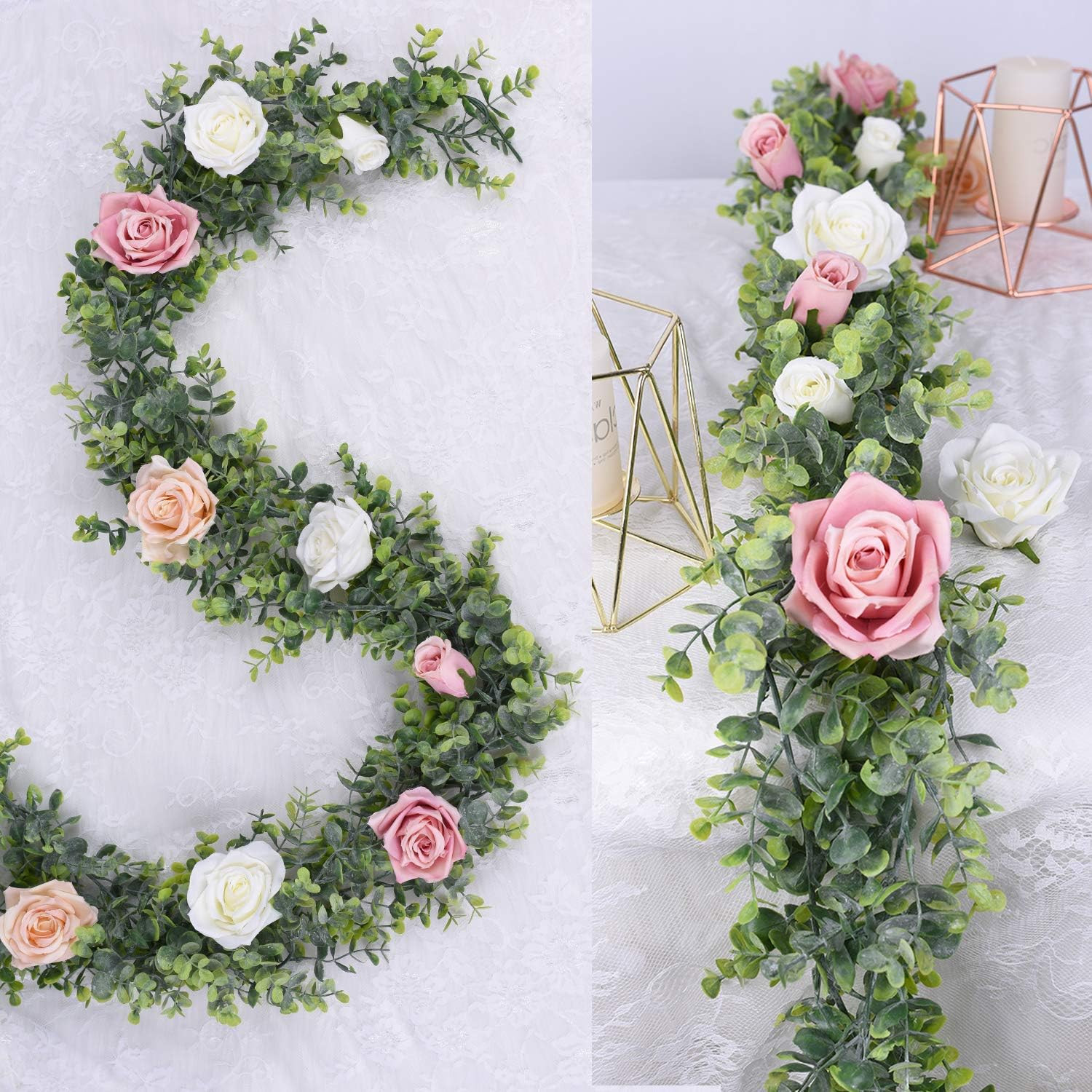 6 Pack 6Ft Faux Eucalyptus Garland Artificial Vines for Wedding Backdrop Decor