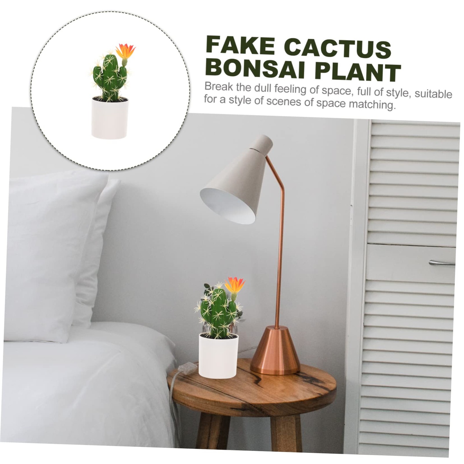 Artificial Cactus Bonsai Plant 7.87 Inch Simulated Potted Cactus Decor for Ho…