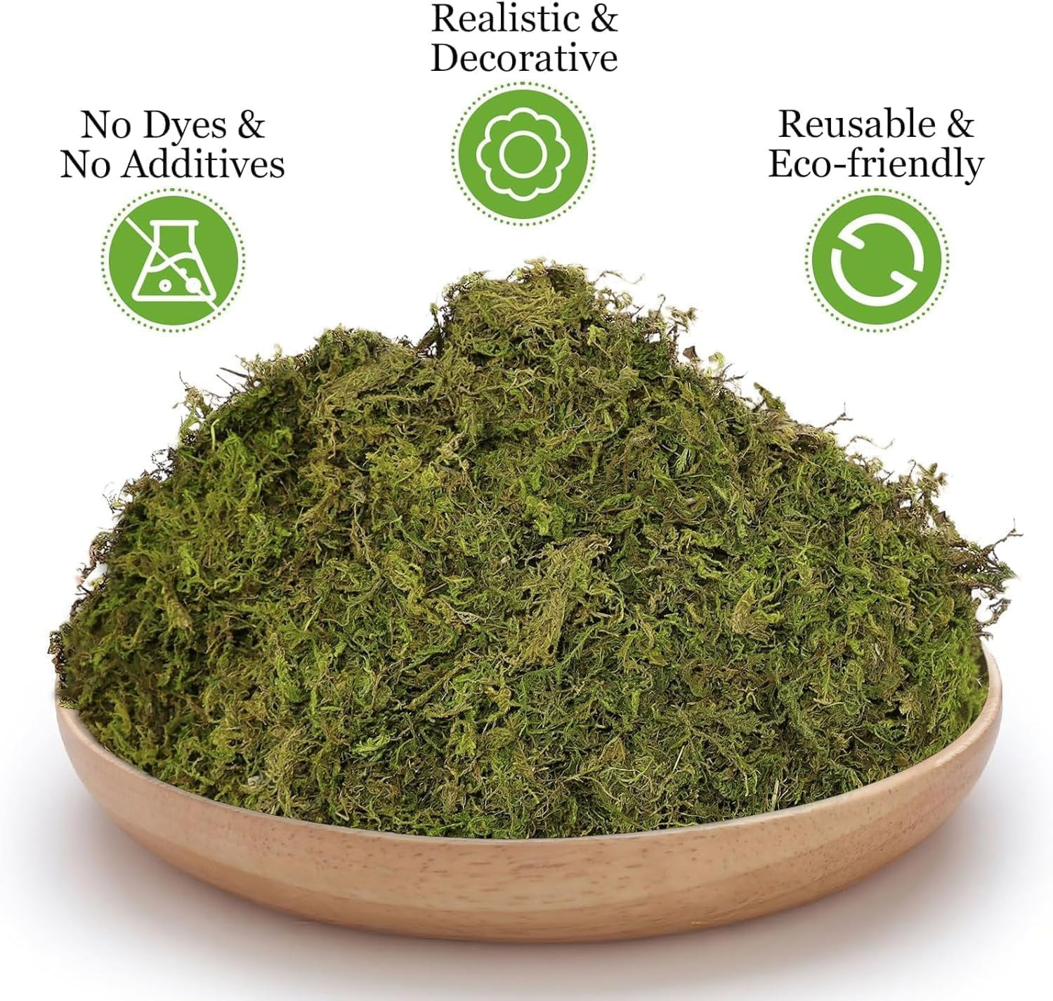 14OZ Natural Moss Artificial Fake Moss Alternative for Plants Indoor | Premium F