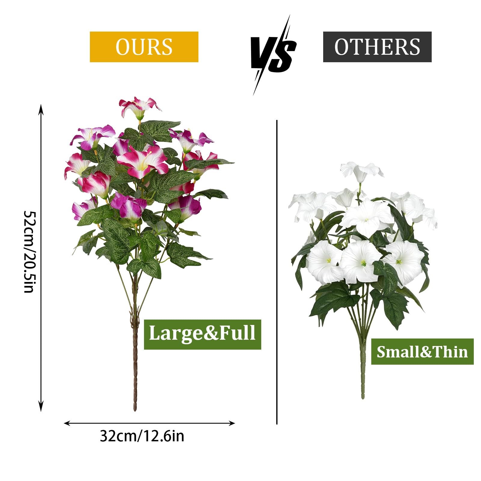 Faux Petunias Artificial Flowers for Outdoors 20.5 inch Large Petunias Fusia …