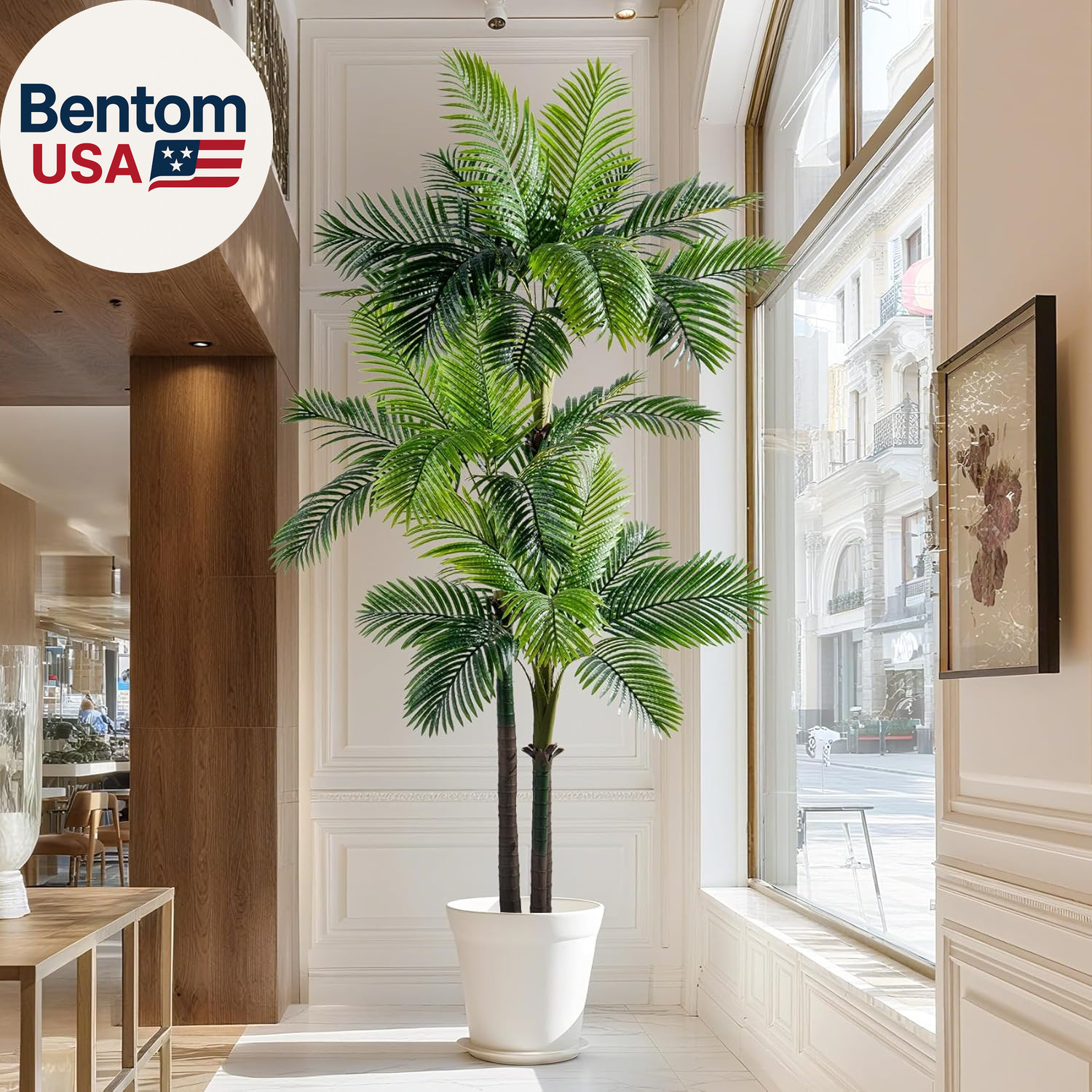 9.1FT Artificial Phoenix Palm Tree Artificial Plants Indoor Outdoor Large Faux C