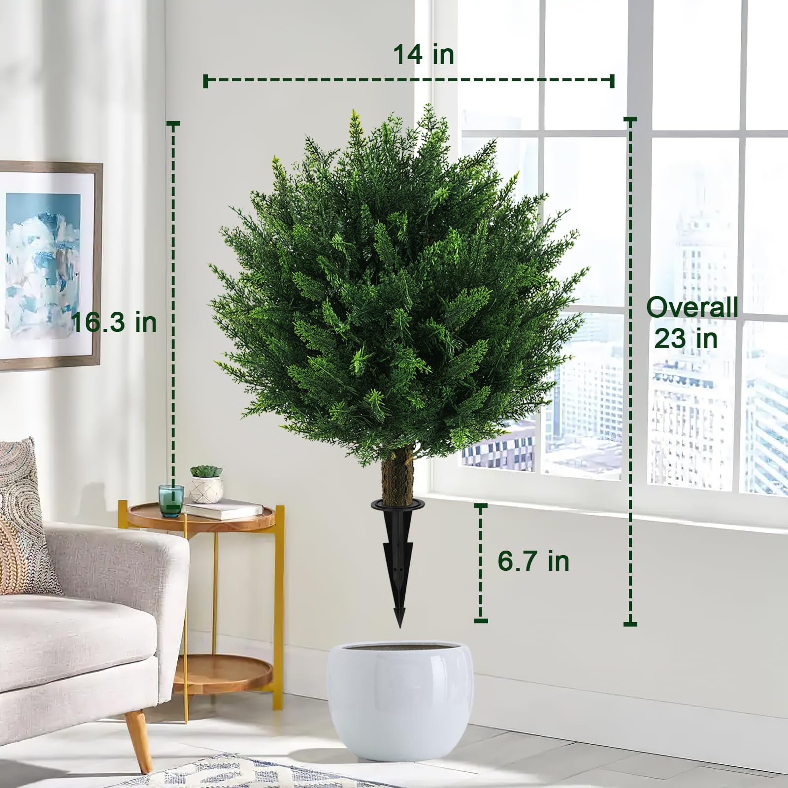 4PCS UV Resistant Fake Bushes Artificial Shrubs for Outdoors