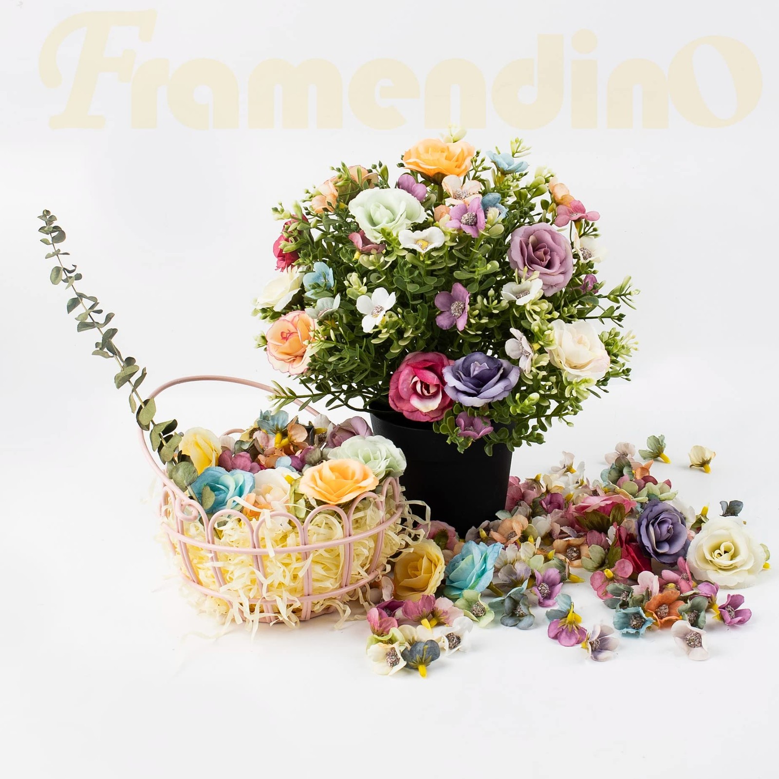 174 Pack Mini Flower Heads Small Silk Fake Rose Daisy Tiny Artificial Decor
