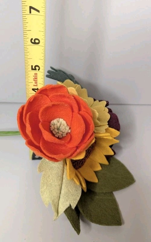 Beautiful Hand Cut Wool Blend Felt Flower Bouquet Gift Wrapped/Great Gift Idea!
