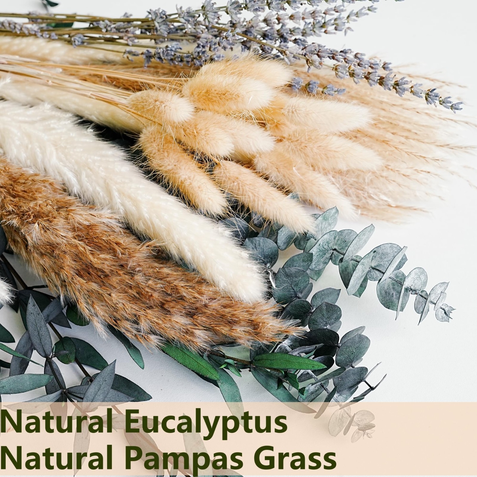 Boho Pampas Grass Bouquet – Dried Lavender & Eucalyptus Floral Arrangements for