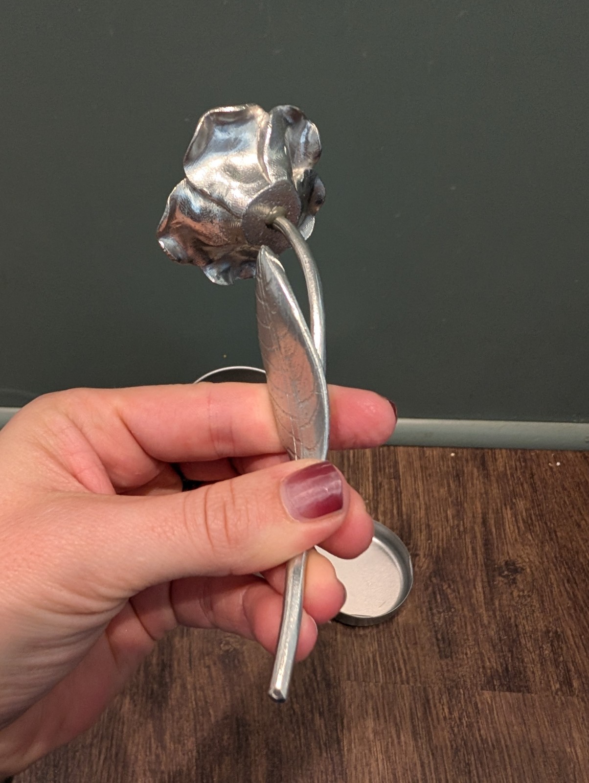 Handmade Tin Rose Ornament