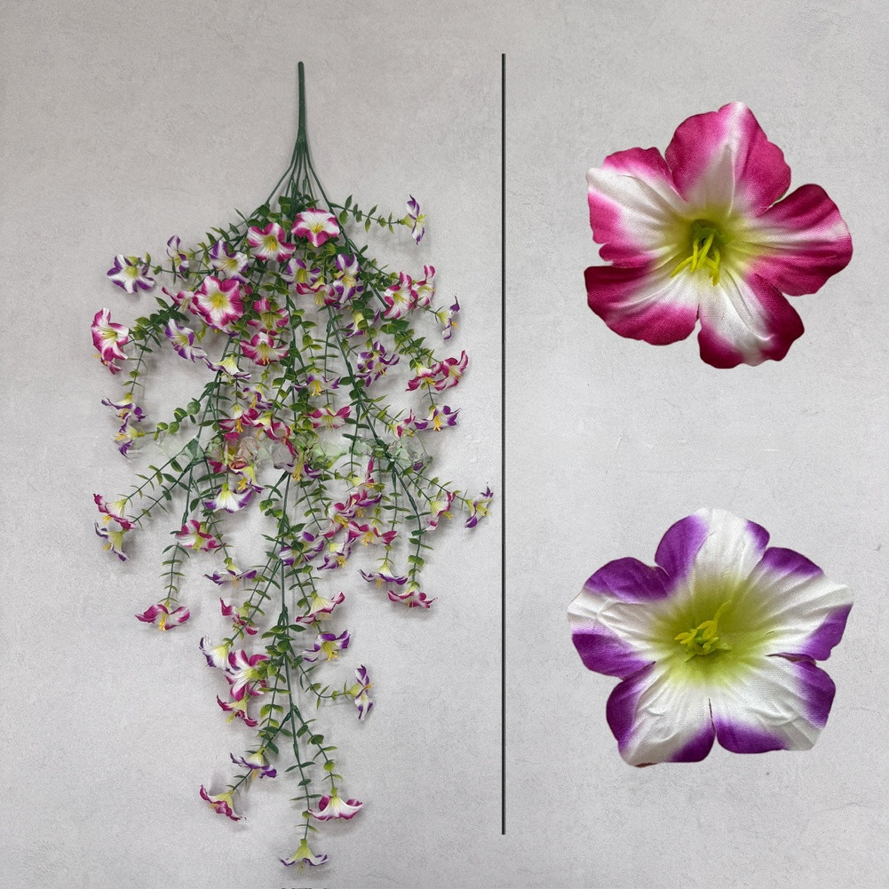 Artificial Hanging Basket with Adjustable Branches Eucalyptus Morning Glory
