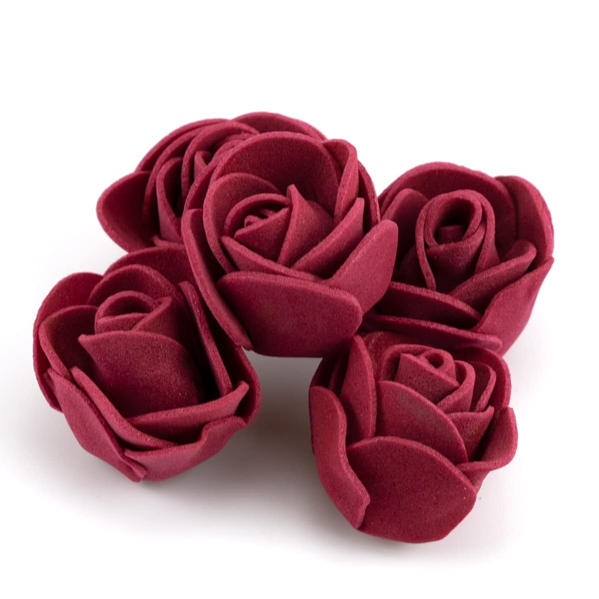 100 PCS Burgundy Mini Foam Artificial Roses Fake Flowers DIY Wedding Party
