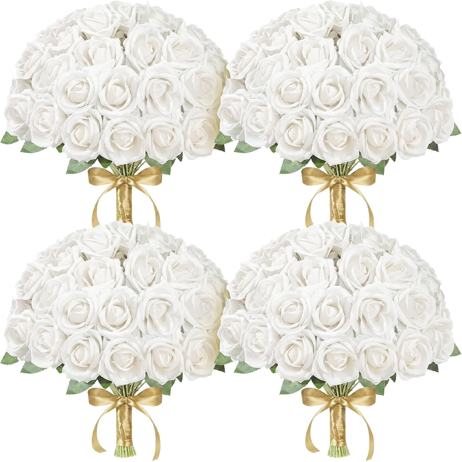 100 Pcs White Silk Roses – Perfect for Weddings, Bouquets & Decorations