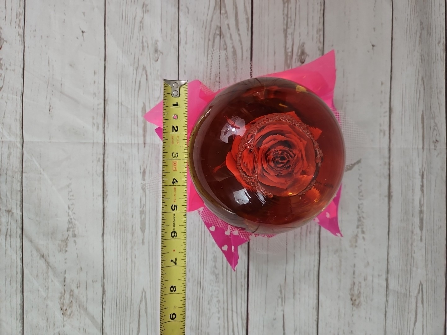 Forever Rose Preserved Real Red Rose In Glass Water Ball Dome Globe 5.5”