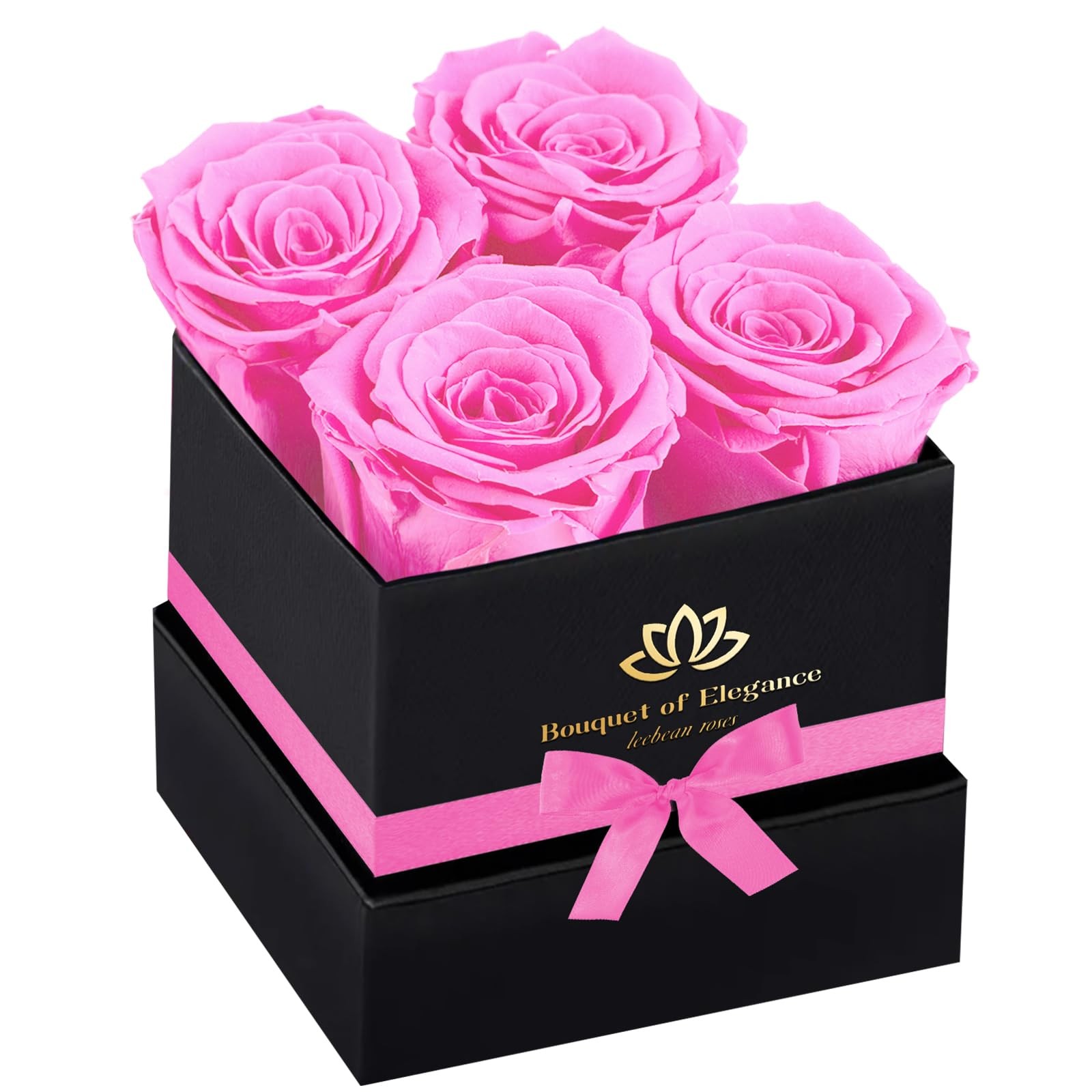 Pink Real Preserved Roses In A Box Forever Flower Gifts For Mother Women