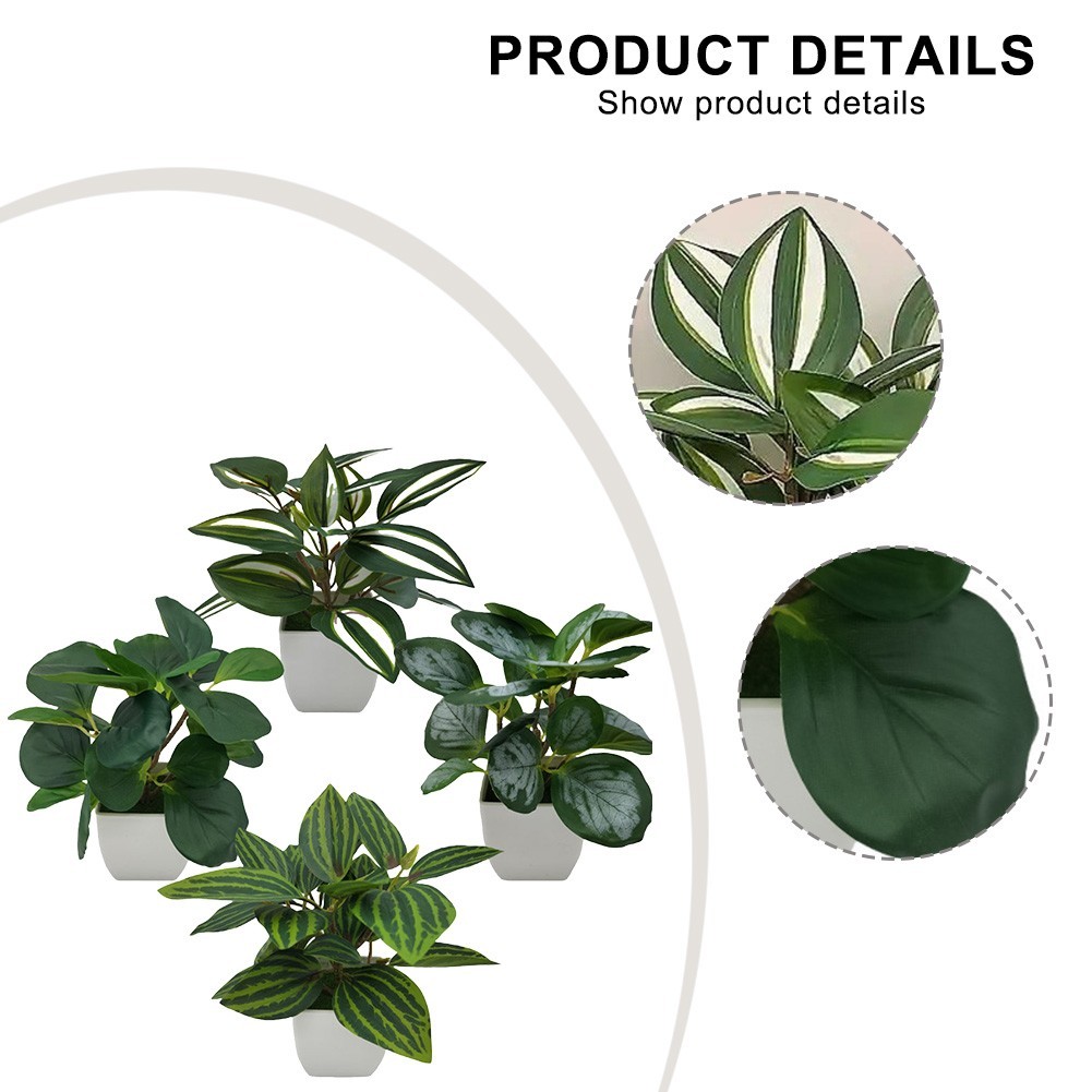 Artificial Potted Plants for Indoor Use Set of 4 for Living Room and Bedroom