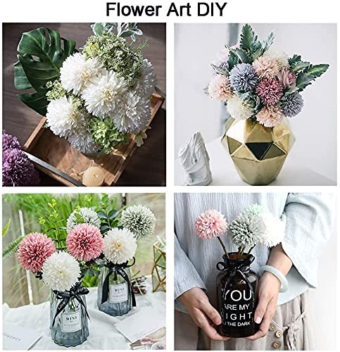 12pcs Gray Artificial Flowers Fake Flowers Silk Artificial Chrysanthemum Hydr…