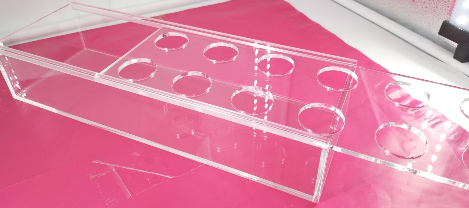 Clear Acrylic Flower Vase Rectangular Floral Centerpiece 12″ Long NIB